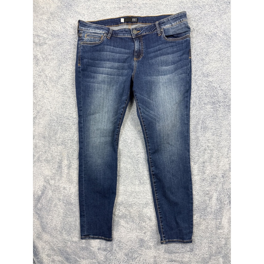 KUT from the Kloth Womens 14P Blue Mia Toothpick Skinny Jeans Stretch Petite